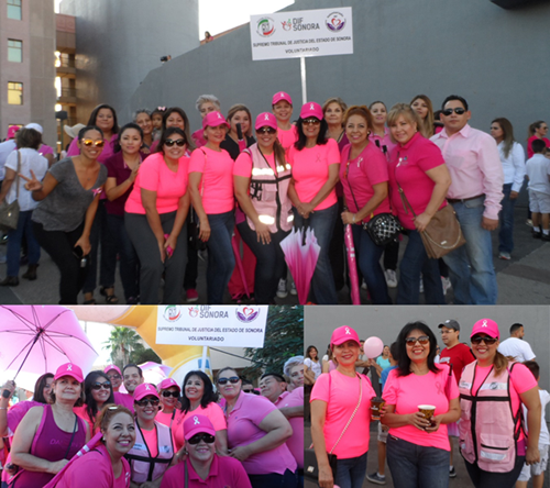 Participa Voluntariado del STJ en caminata para concientizar sobre importancia de la prevención del cáncer de mama
