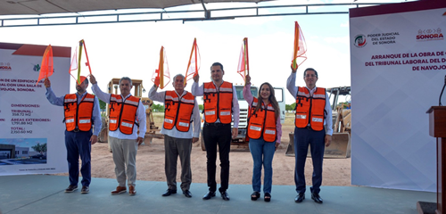 Dan banderazo de arranque de los trabajos de construcción del Tribunal Laboral de Navojoa, Sonora