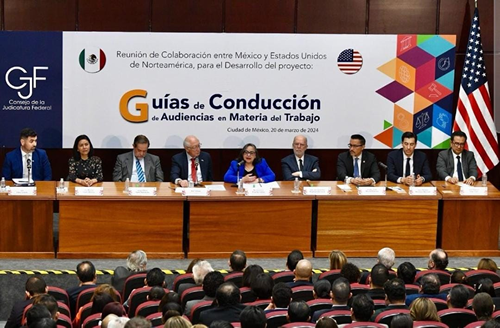 Asiste Magistrado Rafael Acuña Griego Presidente del STJ a la "Presentación del Proyecto de Desarrollo de las Guías de Conducción de Audiencias en Materia de Trabajo"